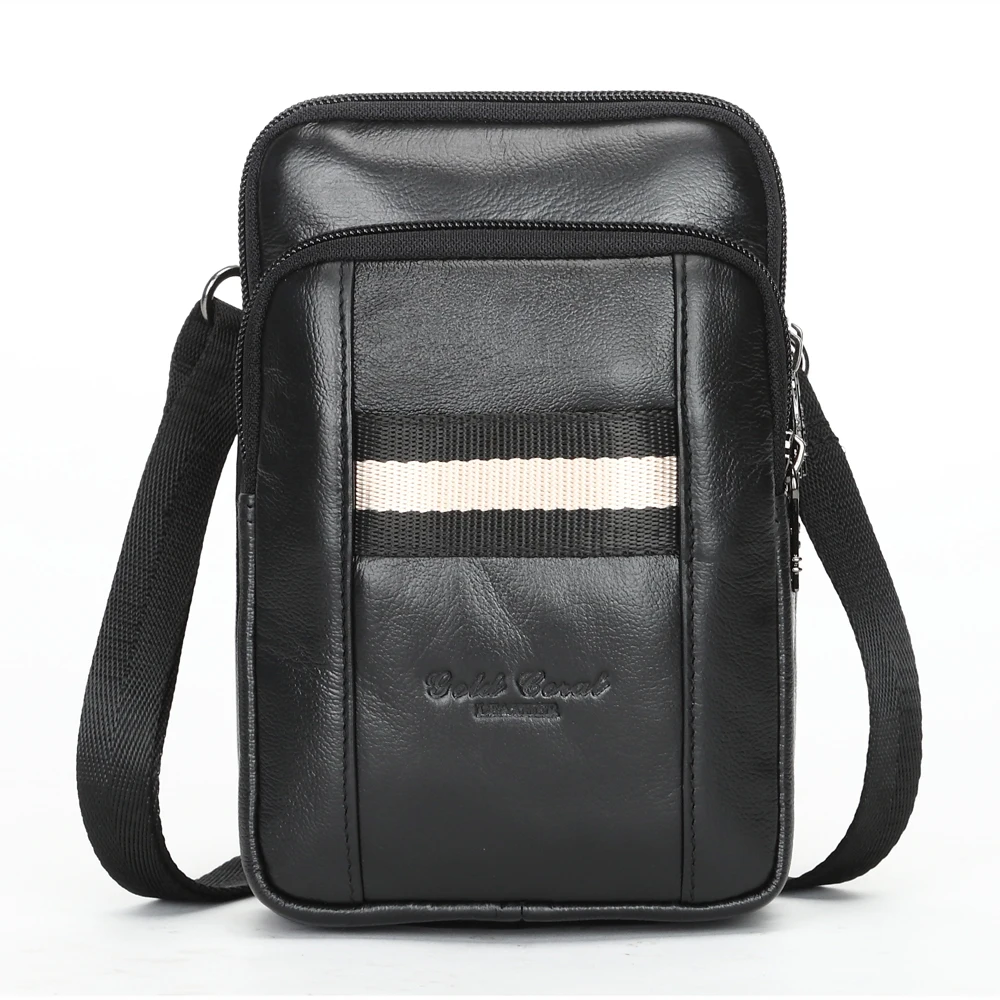 Золото Коралл кожаный ремень Поясные сумки для Для мужчин Малый Мини Crossbody сумка