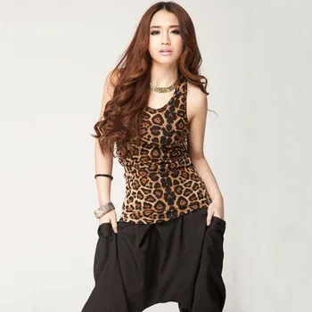 

Hot Style Women Fashion Leopard Print Suit Any Clothing Tank Top Lady Casual O-neck Sleeveless Summer Top
