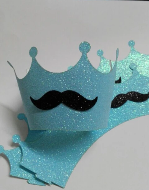 Glitter Prince Moustache Cupcake Wrappers Wedding Boy Birthday