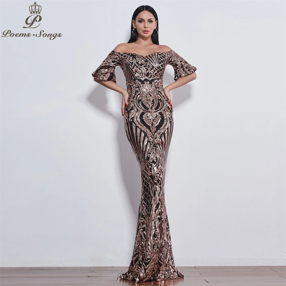 Poems Songs 2019 Elegant luxury Sequin Evening dresses long vestido de festa longo prom dress robe de soiree longue robe Poems Songs 2019 Elegant luxury Sequin Evening dresses long vestido de festa longo prom dress robe de soiree longue robe
