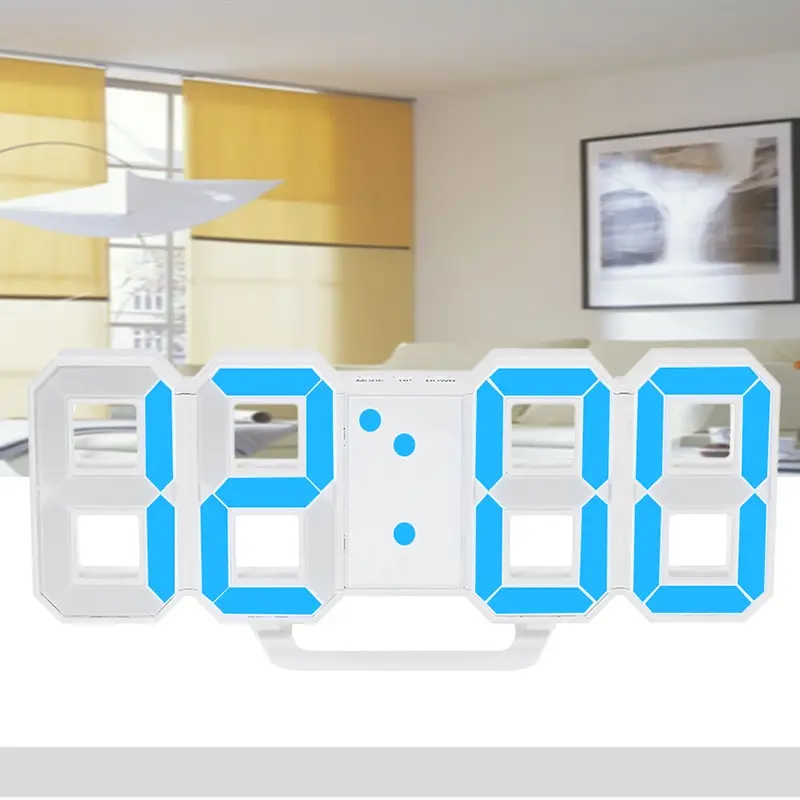 

Multifunctional LED Digital Wall Clock 12H/24H Time Display Alarm Clock With Snooze Function Adjustable Luminance