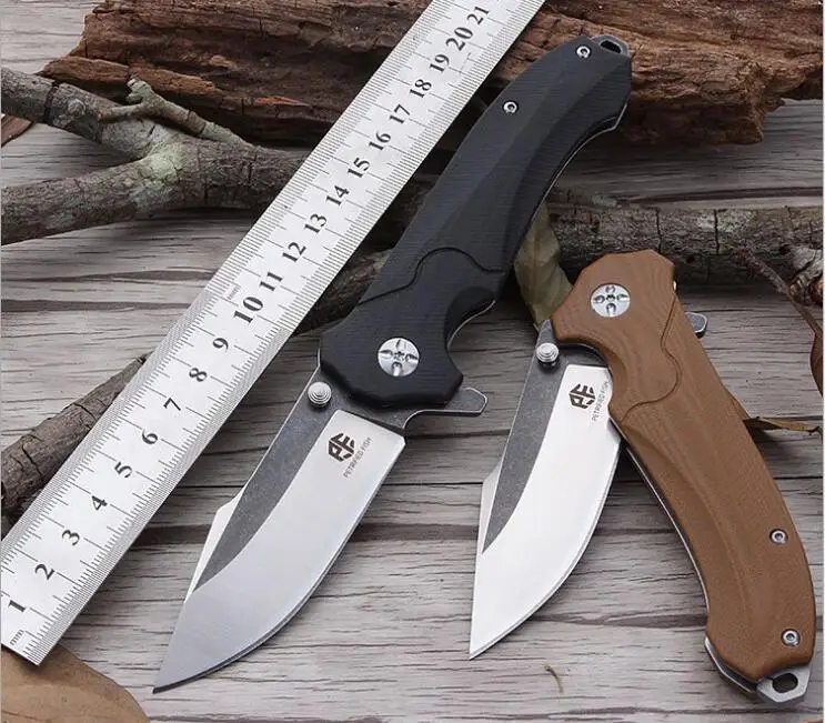 

LLxxmm Camping Flipper Folding Knife US-8 Blade G10 Handle Outdoor Survival Pocket Knife Tactical Tools Ganzo