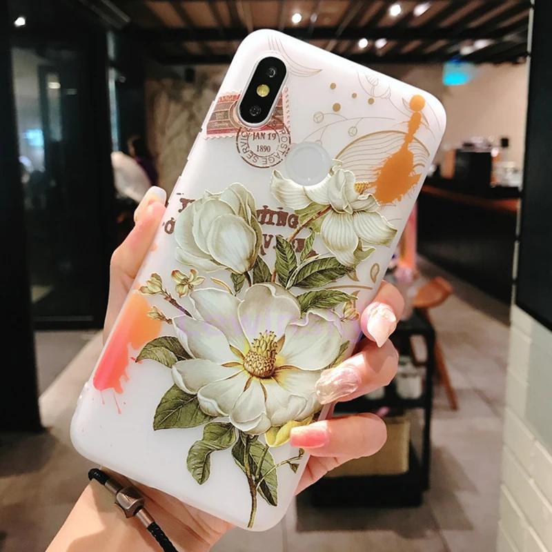3D Relief Flower TPU Phone Case On for Xiaomi Redmi Note 4 4X 5 6 Pro 5A Prime 4A 5 Plus S2 6A Mi 6 8 Mix 2 2s A1 6X Note 3 Case (2)
