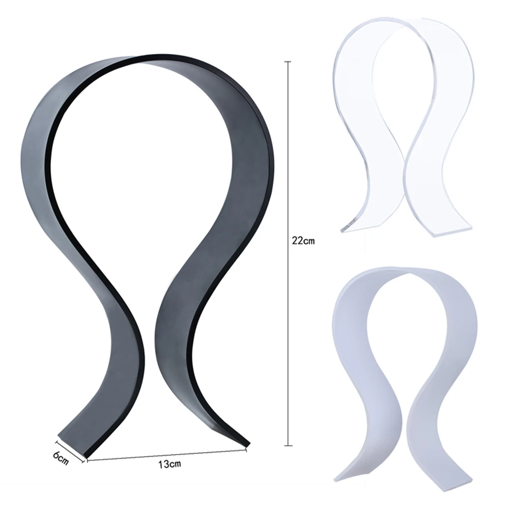 Goedkoop Headphone Stand Hoofdtelefoon Display Rack Stand Houder Hanger Acryl Headset Bureau Display Hanger Zwart Transparant Wit Kleuren