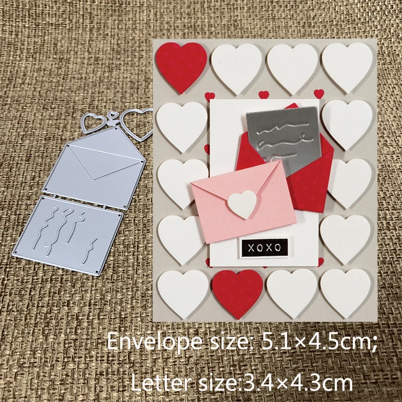 

New Design Craft Metal Cutting Dies Love heart folding envelope Scrapbooking Album DIY Paper Card Craft Embossing Die Cuts