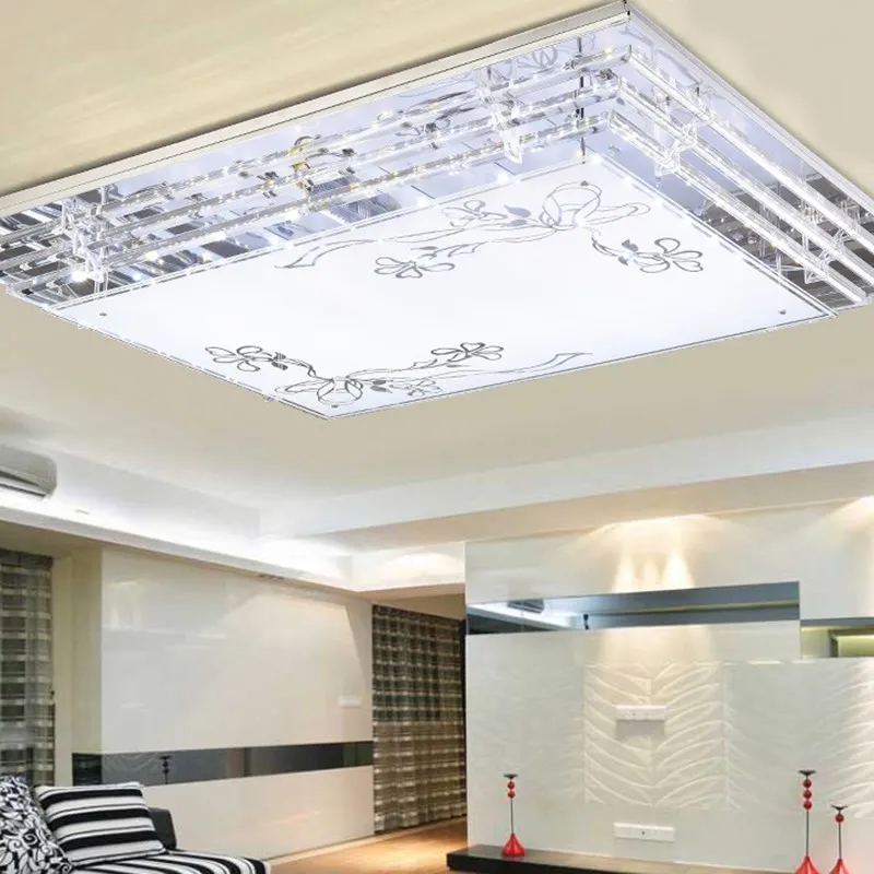 

LED Ceiling Lamp Crystal Light Rectangular Living Room Light Modern Simple Lamp Creative Bedroom Light ya75 SJ10