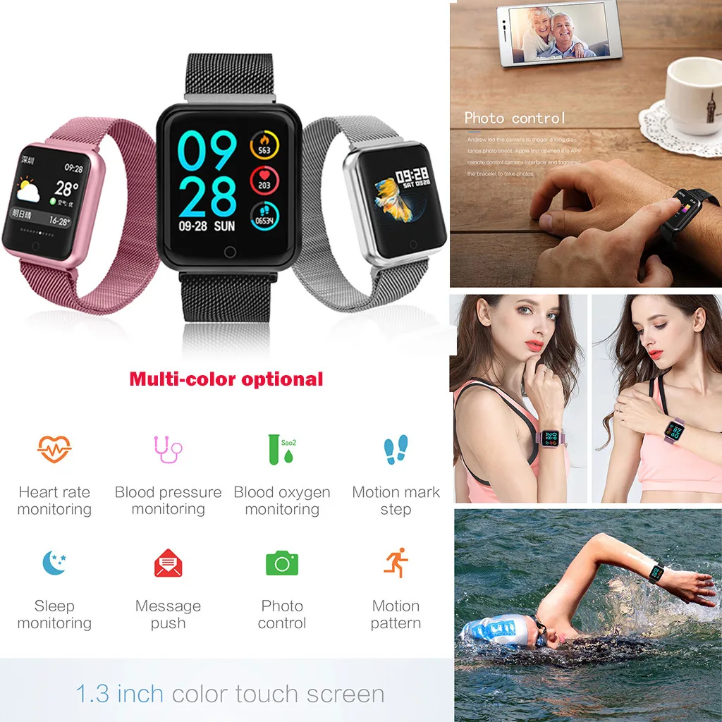 

Bluetooth Smart Watch Heart Rate Blood Pressure Monitor Fitness Tracker Bracelet For Amazfit Bip Smartwatch Watches Smartband