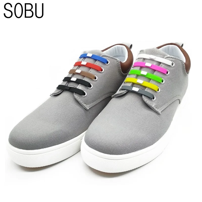 

12pcs/lot newest elastic silicone shoelaces Square button silicone sneaker shoelaces running athletic no tie shoe laces Cordones