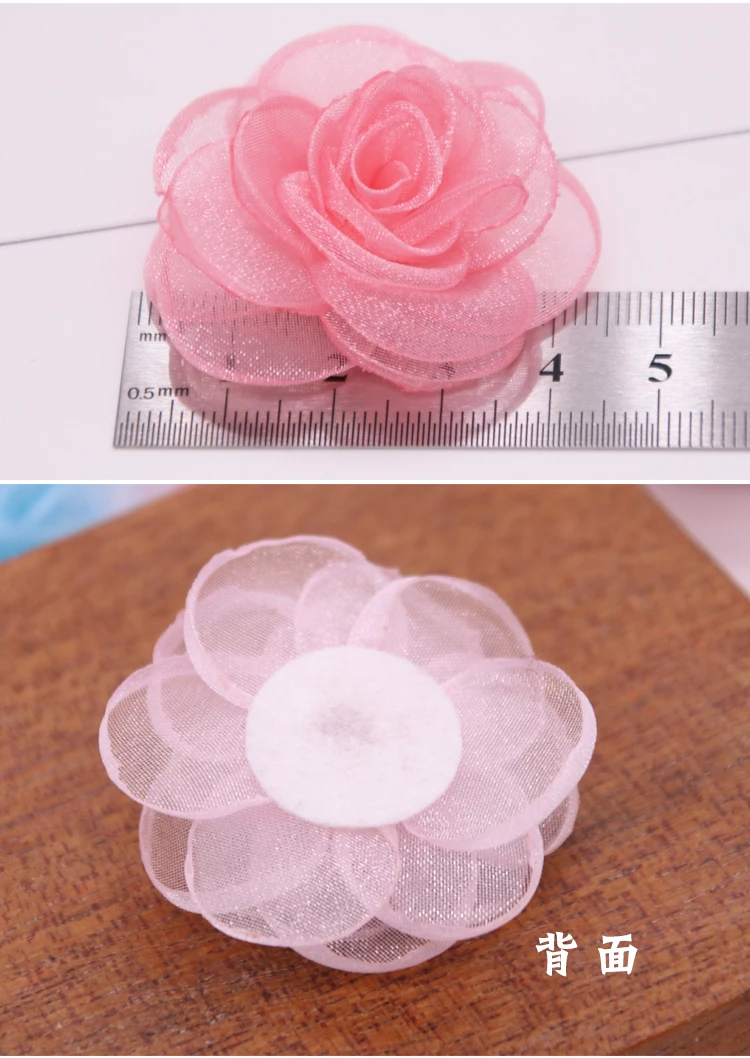 10 шт. Diy аксессуары для волос Роза снег марли 3D Камелия шпильки ручной работы RS1282