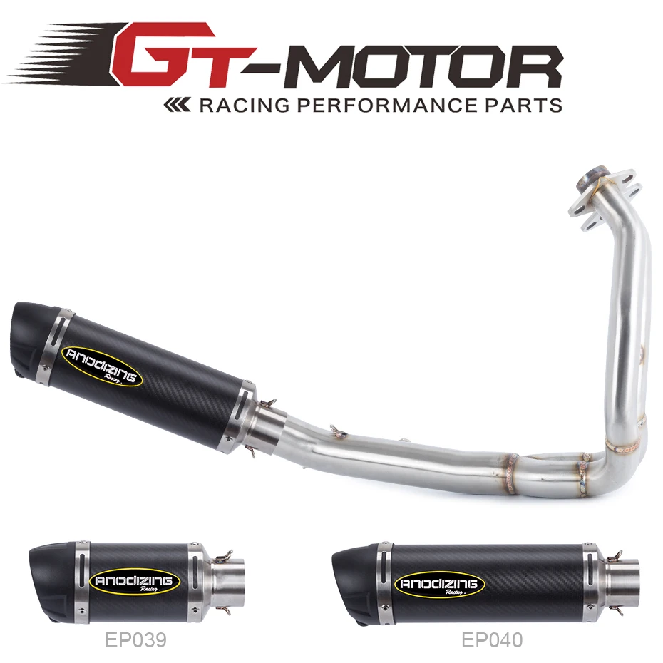 

Motorcycle full System Exhaust Muffler End Pipe Connector Mid Link Pipe FOR kawasaki ER6N ER-6N ER6F NINJA650R 2012-2016