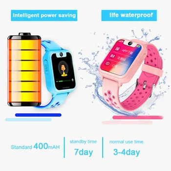 

Full Color Screen Child Waterproof Smart Watch Anti-lost Position Alarm GPS SIM Card Tracker SOS Call Camera for IOS Android