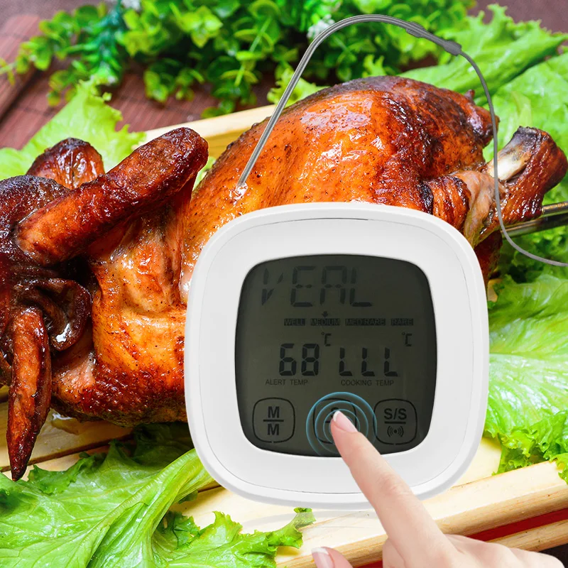 

Digital Oven Thermometer Kitchen Food Cooking Meat BBQ Probe Touchscreen Thermometer Timer Water Milk Temperature Cooking Tools