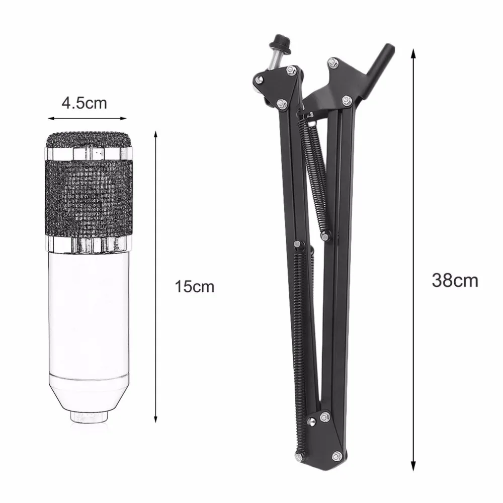BM-800 Professional 3.5mm Wired Sound Recording Condenser Microphone With NB-35 Microphone Stand for Radio Braodcasting Computer