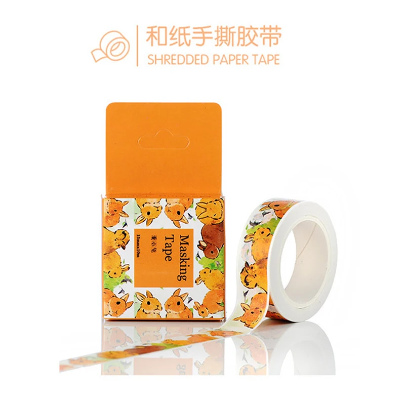 Masking Tape Yellow Bunny School Supplies Cartoon Decorative Adhesive Tapes