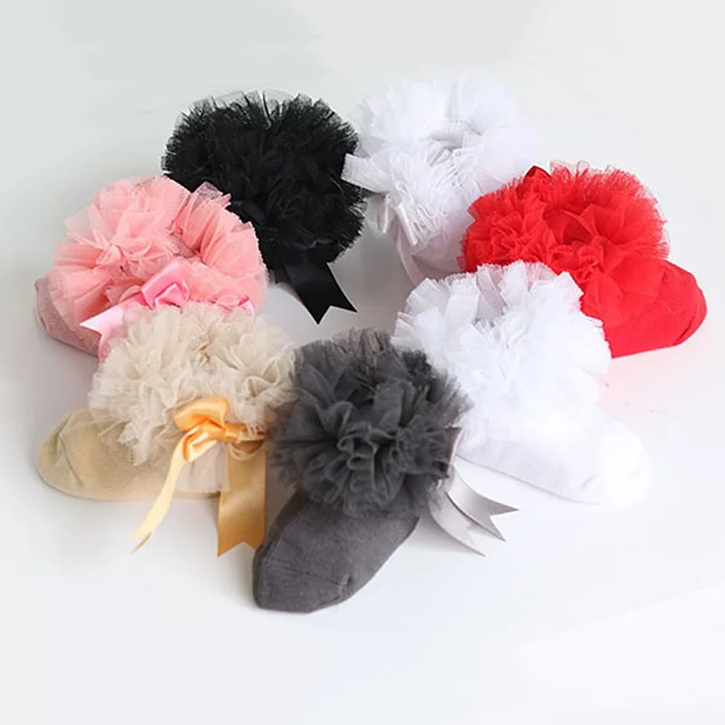 

2018 Christening Calcetines Bebe Newborn Cotton Baby Socks Kid Ruffled Chaussette Infant Knitted Knee Lace Leg Warmers