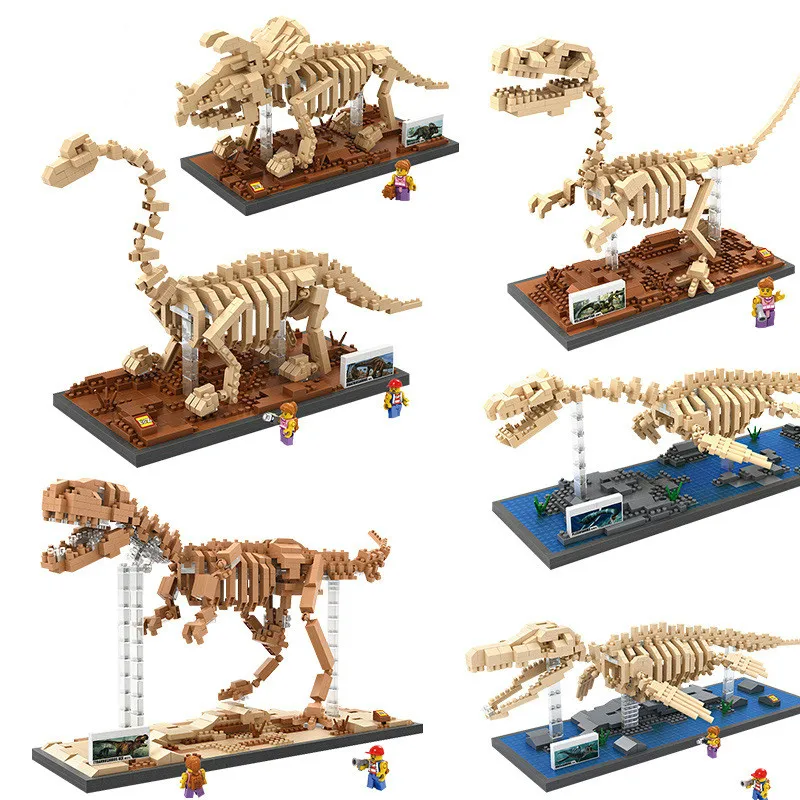 

LOZ Mini Blocks Dinosaur DIY Building Bricks Fossil 3D Auction Figure Tyrannosaurus Rex Micro Blocks Kids toys Boy Jurassic Gift