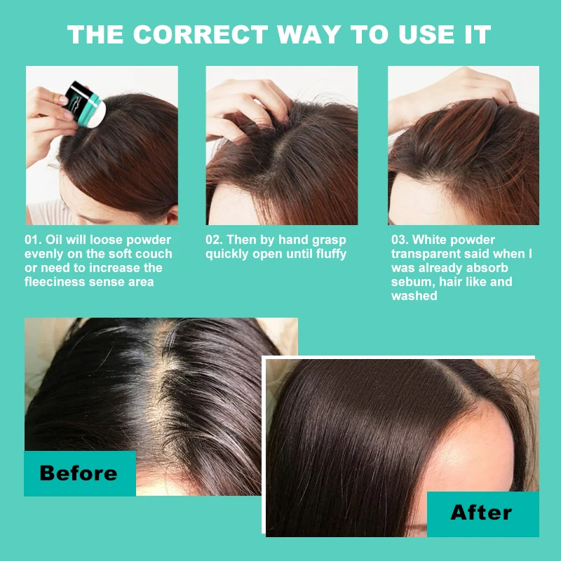 

Quick Dry Shampoo Powder Laziness People Hair Treatment Hair Styling Powder Greasy Hair Fluffy Instantly with Powder Puff TSLM2