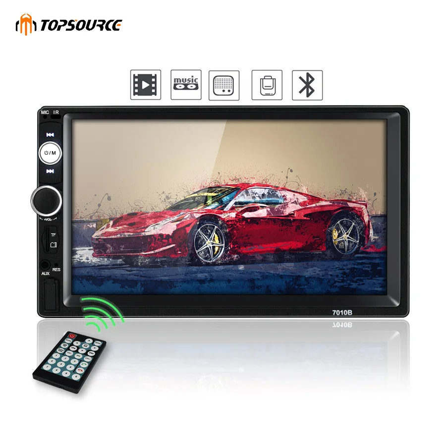 

TOPSOURCE Car Radio 7010B HD Player MP5 Touch Screen Digital Display Multimedia USB 2 Din Bluetooth Autoradio Car Backup Monitor