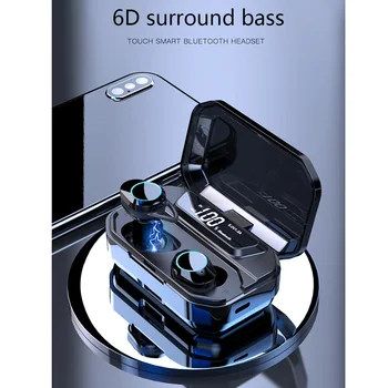 

G02 TWS 5.0 Bluetooth 6D Stereo Earphone Wireless Earphones IPX6 Waterproof Earphones 3300mAh LED Smart Power Bank Phone Holder