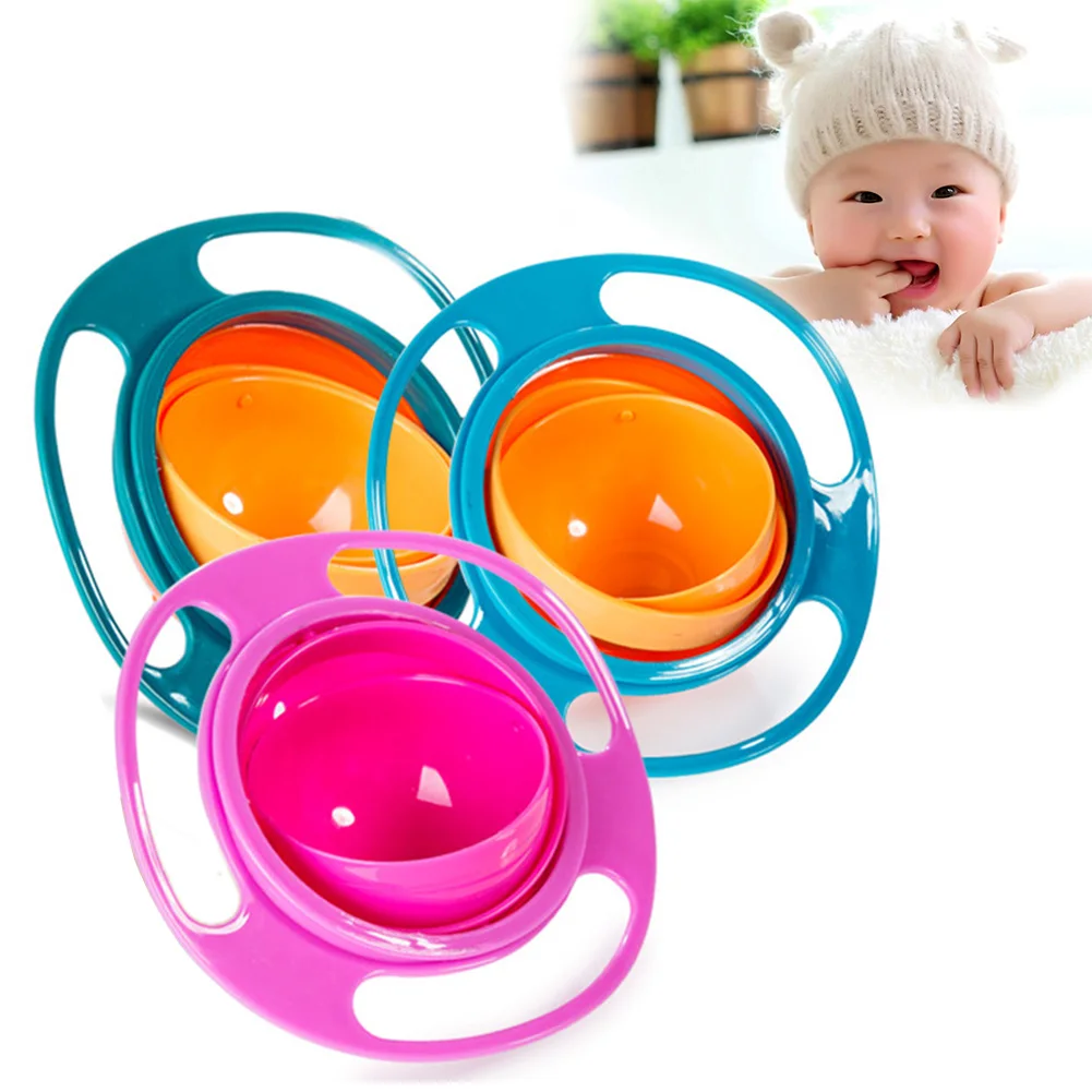 Практичный дизайн, детская игрушка для малышей, универсальная, 360 Вращающаяся, непроливающаяся миска, посуда
