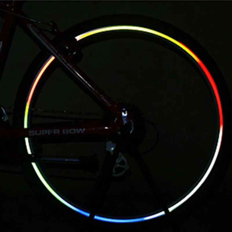 6Pcs Fluorescent MTB Bike Sticker  Night Cycling Wheel Rim Reflective Sticker 