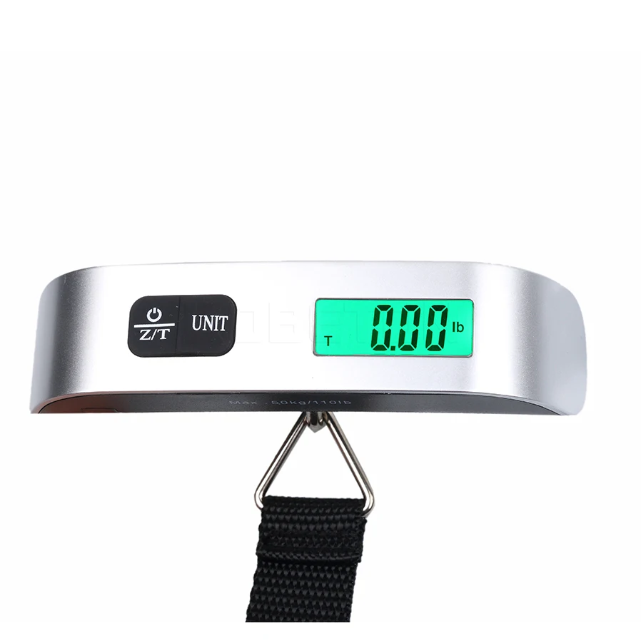 

50kg Protable Electronic Hanging Scale Suitcase Luggage Scale Handled Travel Bag Mini Pocket Digital Scale LCD With Backlight