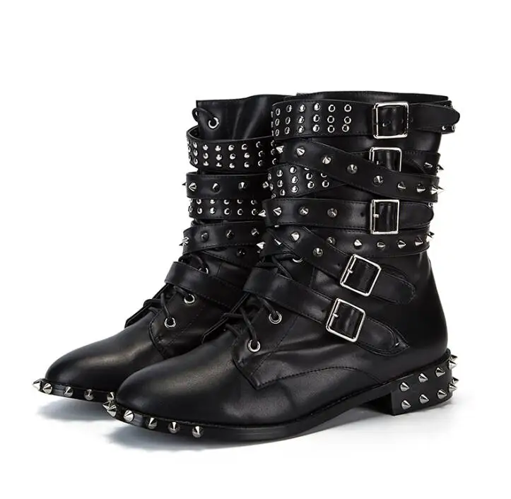 biker boots women leather