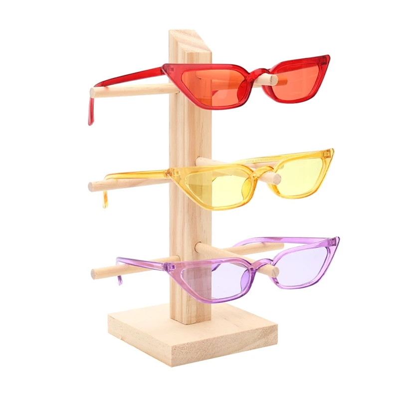 Multi Layers Wood Sunglass Display Rack Shelf Eyeglasses Show Stand