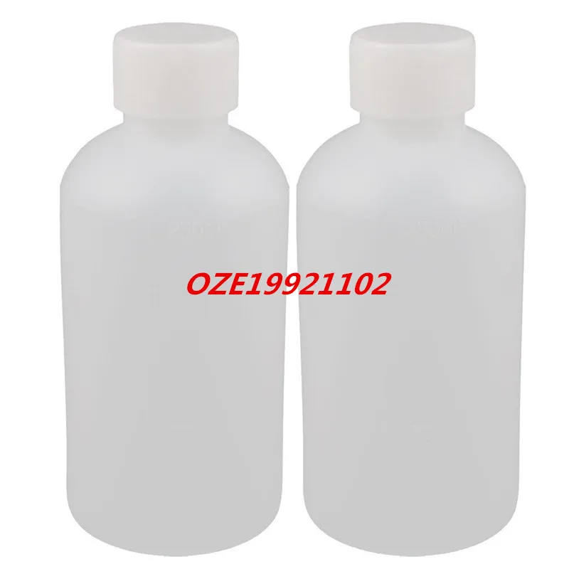 2 шт. 250 мл Пластик круглый лаборатории реагентом образец уплотнения бутылки Clear
