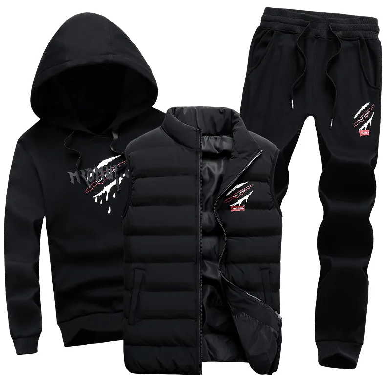 Hoodie Sweatshirt Men Sport Suit 3 Pieces Brand Hood Warm Vest Sportswear Men's Tracksuit Hoodies Male Hooded Mens Clothing Set Hoodie Sweatshirt Men Sport Suit 3 Pieces Brand Hood Warm Vest Sportswear Men's Tracksuit Hoodies Male Hooded Mens Clothing Set