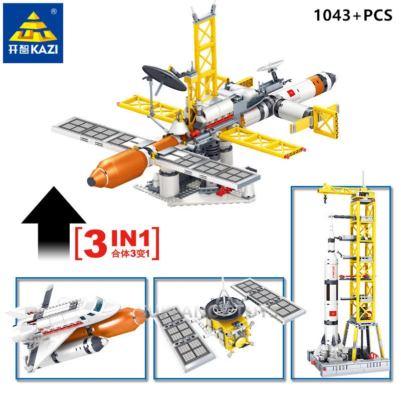 Aviation Technic Building Blocks Sets Outer Spaceship Satellite Spacecraft Model Compatible LegoINGLs Bricks Toys For Children