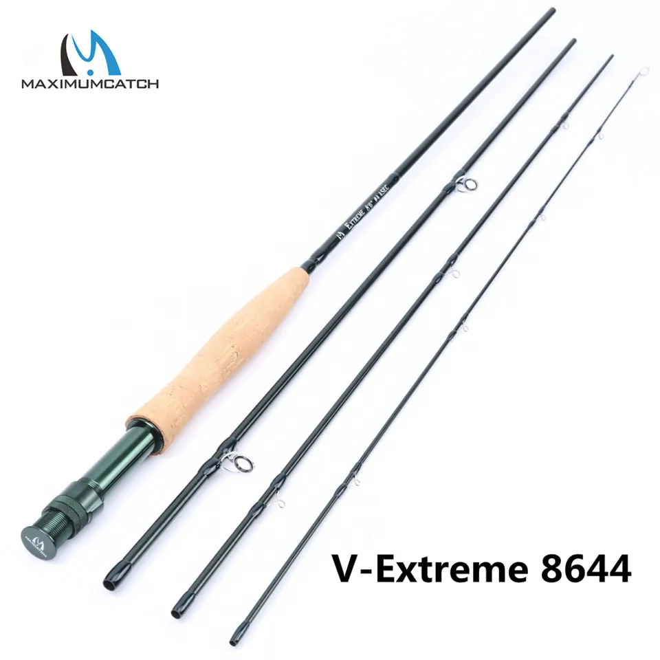 Maximumcatch New Extreme 4WT Fly Rod 8'6" 4Pieces Medium fast Carbon
