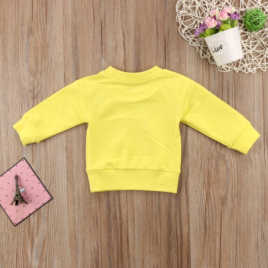 Толстовки с капюшоном для малышей; детская толстовка для маленьких девочек; желтая футболка с уткой для мальчиков; топы; свитер; хлопковый свитер; От 6 месяцев до 5 лет