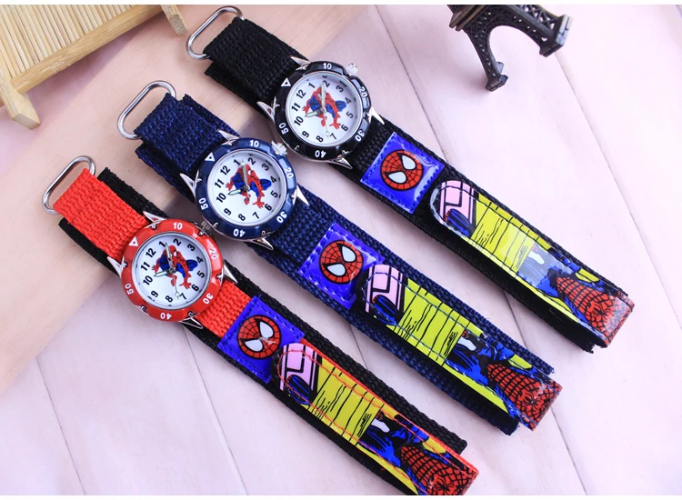 Человек-паук мультфильм Смотреть Мода для мальчиков Дети Студенты Человек-паук нейлоновые спортивные часы аналоговые наручные часы Relogio