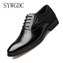 SYWGDC Men Formal Wedding Party Oxfords Shoes Black Brown Designer Dress Business British Lace-up Men's Flats Shoes Big Size 48 christia bella fashion luxury pearl designer men shoes black lace up wedding party shoes with metal tip men s oxfords plus size