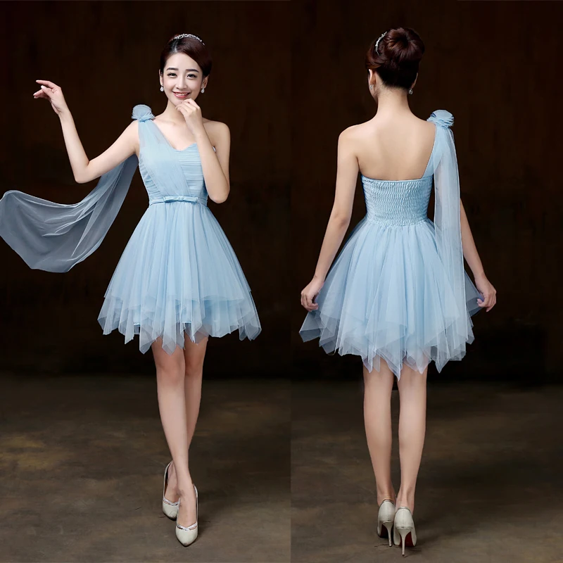 

Sweet Memory 2018 light blue Bridesmaid dress bride party short Bridesmaid dresses SW0013
