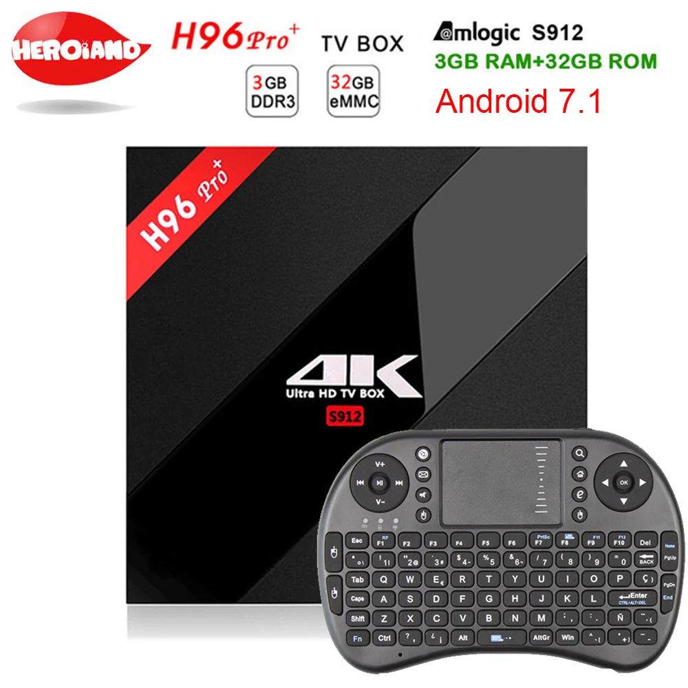 

H96 PRO Plus Android 7.1 Smart TV Box Amlogic S912 Octa Core H96pro 3G 32G 2.4GHz/5.8GHz Wifi 4K Bluetooth H96 PRO+ Set Top Box