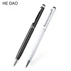 1 PC 2in1 Capacitive Touch Screen Stylus &  Ballpoint Pen For Mobile Phone Black Free Drop Shipping Material Escolar ► Photo 1/6