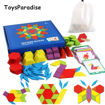 

155Pcs Montessori Puzzles For Kids Pattern Blocks Animal 3D puzzles Wooden Toys For Children Jigsaw Educational Gift