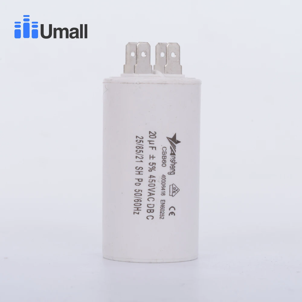 

CBB60 450V 20uF running generator motor capacitor four 4pins for washing machine air conditioners water pump