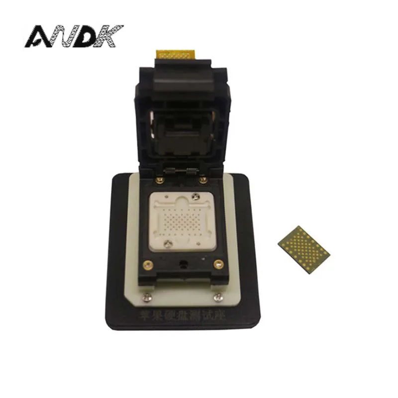 

LGA60 NAND flash memory chip test socket jig fixture, changing serial number with FPC