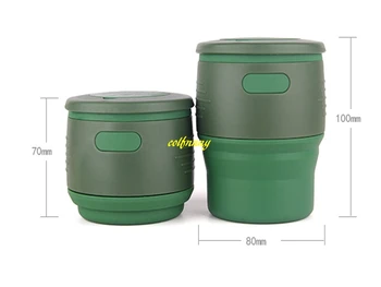

200pcs/lot 350ml Silicone Collapsible Coffee Cup Resuable Travel Coffee Cup For Camping Leak Proof Fold Water Cup