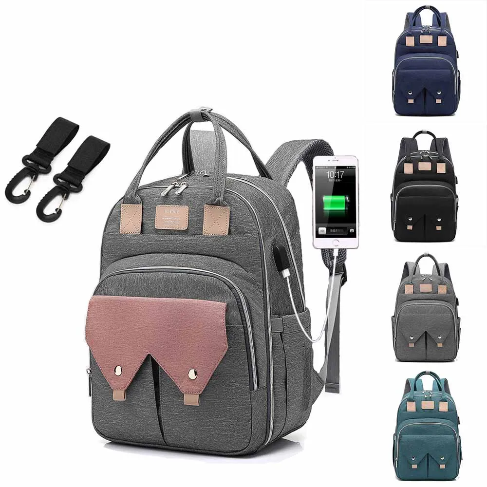 Promo Baby Diaper Bag Mommy Backpack For Mom 2020 USB Maternity Baby Nappy Nursing Bags Travel rZKgYWbYy