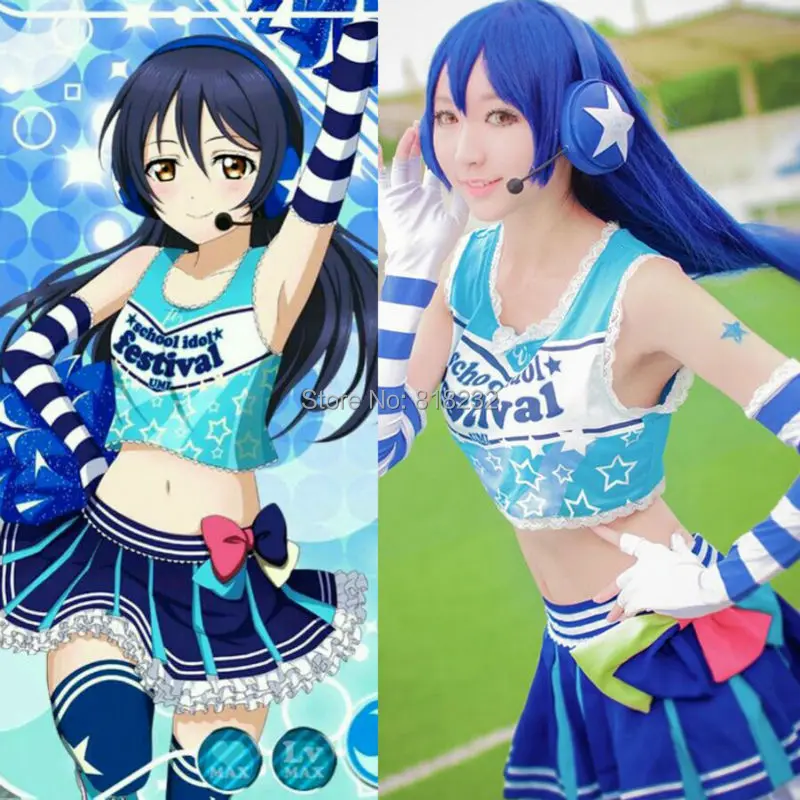 Платье футболка с надписью Love Live School Idol Project Sonoda Umi Cheerleader униформа костюмы для