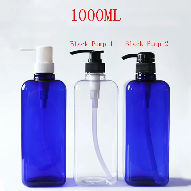

1000ML X 10 Square Plastic Bottle With Duckbill Pump,1000cc Empty Cosmetic Container, Shampoo/Shower Gel/Lotion Sub-bottling