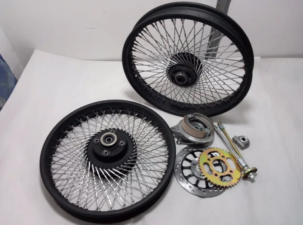 CG125 YBR125 травяной трекер GN125 GN250 17/18 дюйма передние и задние 72 спицы черная модель с