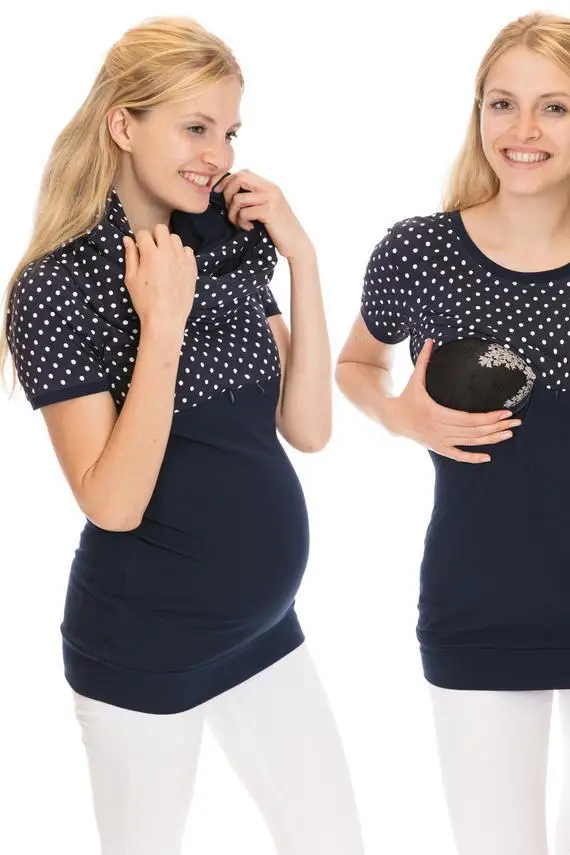 Maternity Breastfeeding Hooded Top Print Nursing Mothers T Shirt Pregnant Hoodies Lactation Clothes For Women Pregnancy Clothing (12