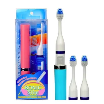 

Sonic Vibrating Electric Toothbrush With 3 Replacement Brush Heads Oral Dental Hygiene Health Products Battery Operated