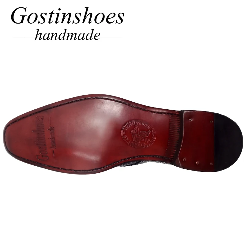 GOSTINSHOES HANDMADE Men's Shoes Colorful Hand-painted Genuine Leather Oxford Brogue Wingtip Lace-Up Shoes SCZ003 GOSTINSHOES HANDMADE Men's Shoes Colorful Hand-painted Genuine Leather Oxford Brogue Wingtip Lace-Up Shoes SCZ003