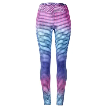 

Gradient Color Leggings Women 2018 V Waist Printing Ankle-Length Pants Quick-drying Push Up Girls Legging